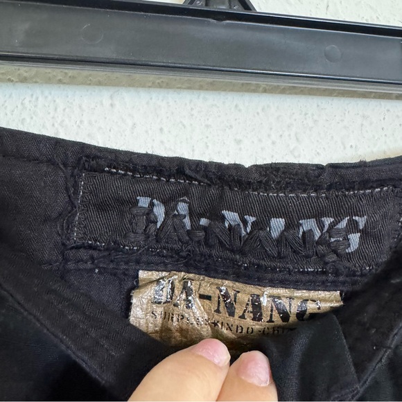 Da-Nang vintage black embroidered cargo pants - Picture 3 of 5